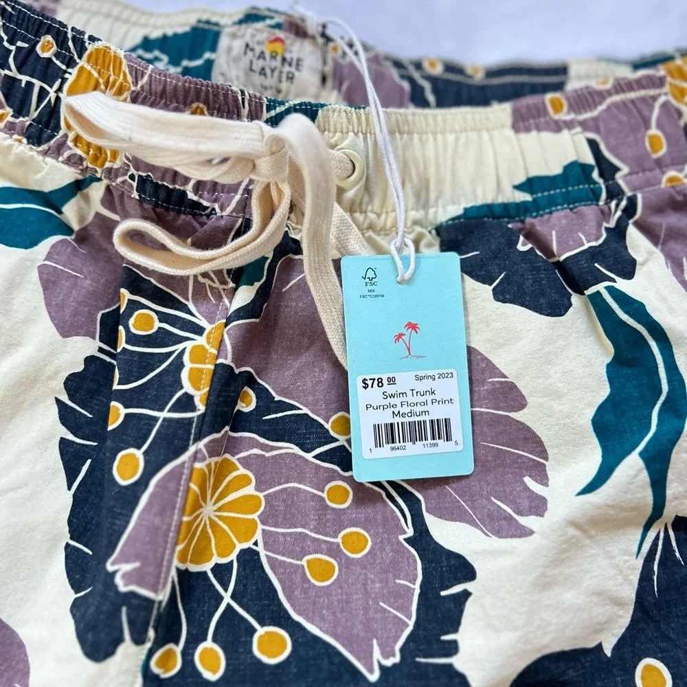 Floral Print Drawstring Shorts - Picture 4 of 7